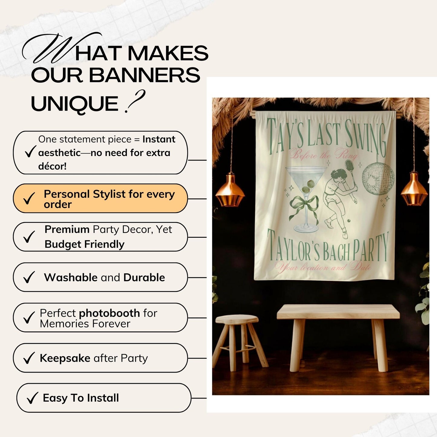 Tennis Bachelorette Banner – Custom Bach Décor | #47