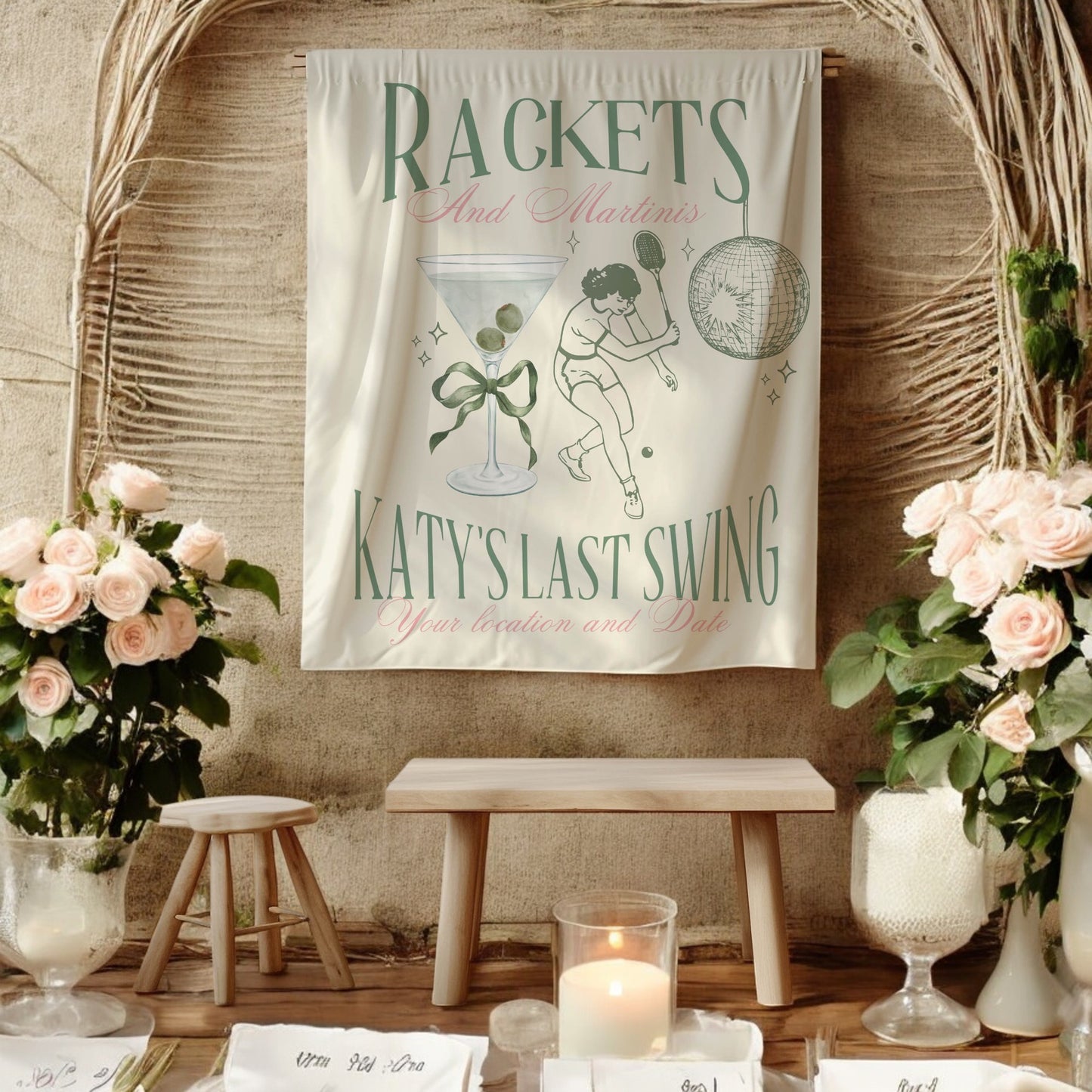 Tennis Bachelorette Banner – Custom Bach Décor | #47