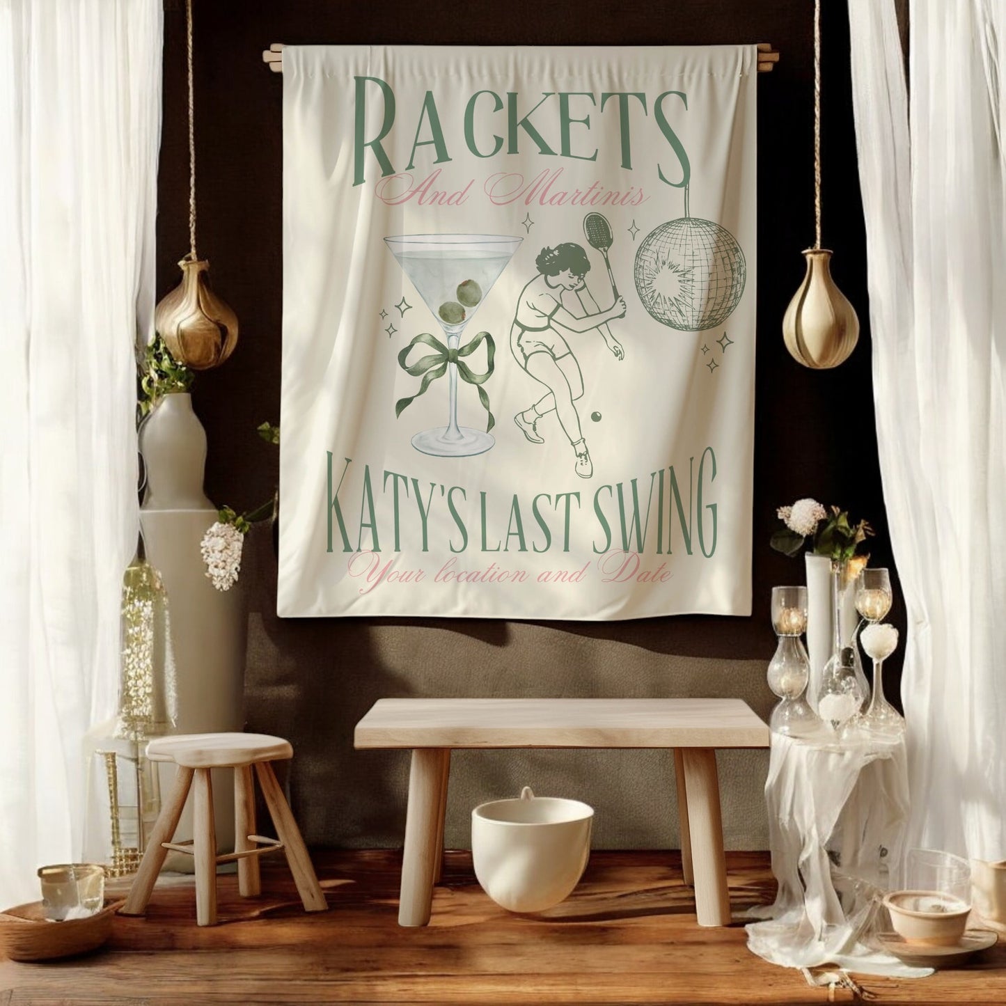 Tennis Bachelorette Banner – Custom Bach Décor | #47