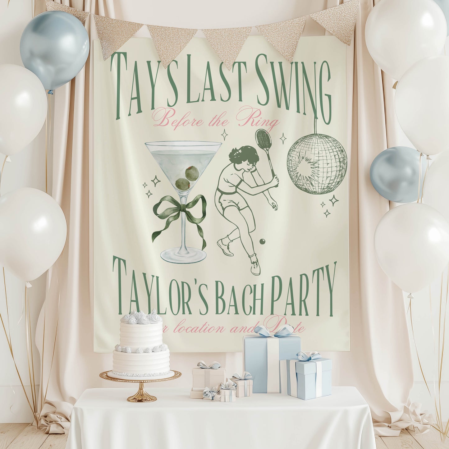 Tennis Bachelorette Banner – Custom Bach Décor | #47