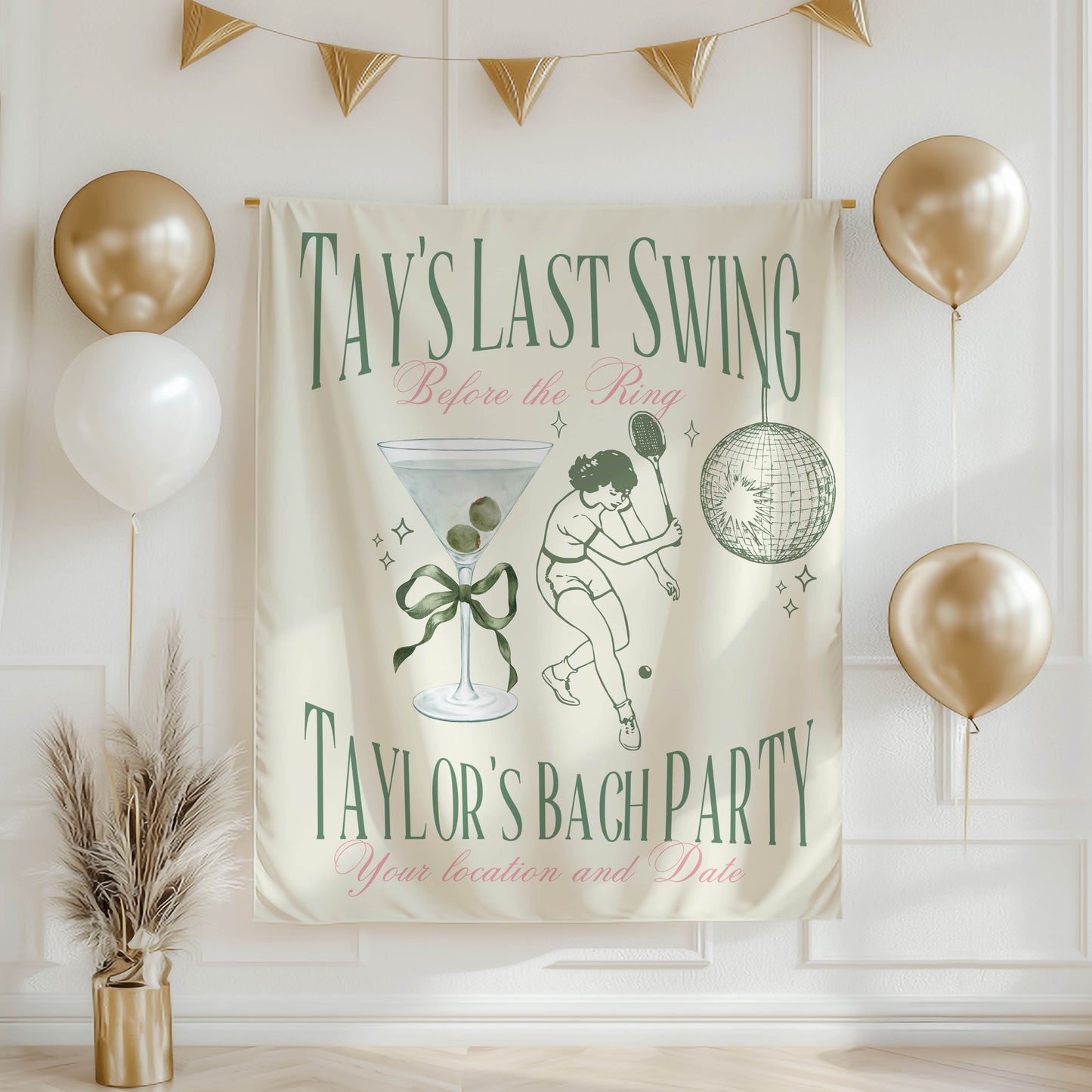 Tennis Bachelorette Banner – Custom Bach Décor | #47