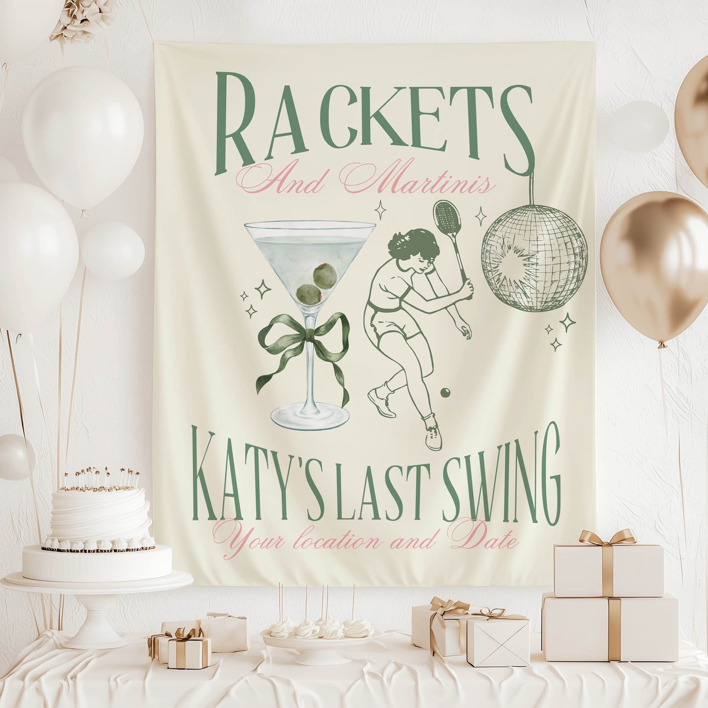 Tennis Bachelorette Banner – Custom Bach Décor | #47