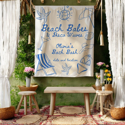 Pool Party and Beach Bachelorette Banner – Custom Bach Décor | #04