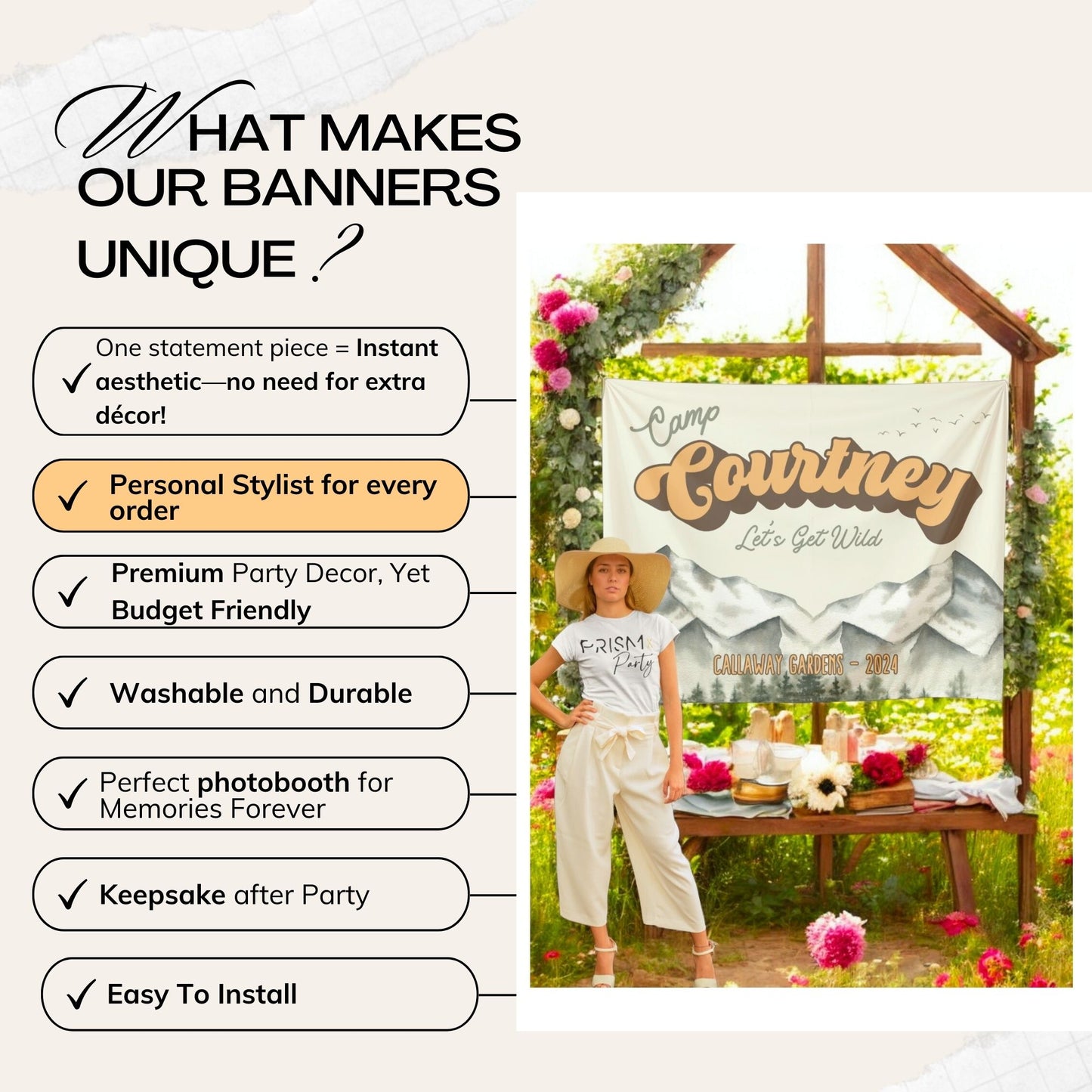 Mountain Camp Bachelorette Banner – Custom Bach Décor | #39