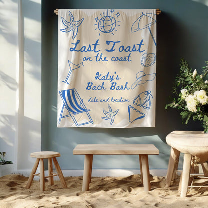 Pool Party and Beach Bachelorette Banner – Custom Bach Décor | #04