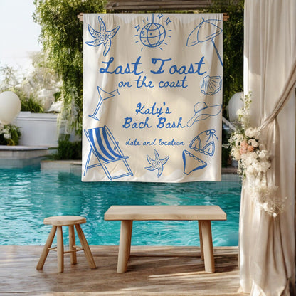 Pool Party and Beach Bachelorette Banner – Custom Bach Décor | #04