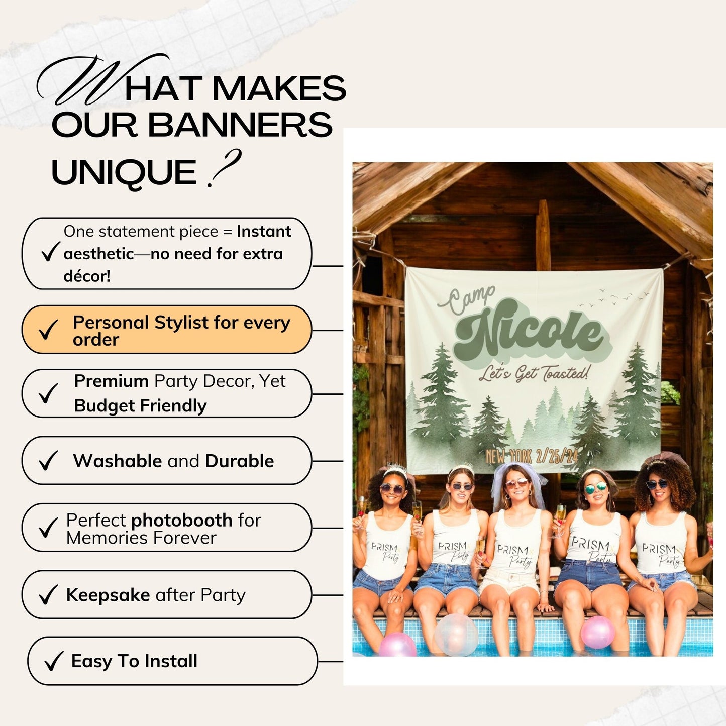 Camping Bachelorette Banner – Custom Bach Décor | #40