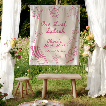 Pool Party and Beach Bachelorette Banner – Custom Bach Décor | #04