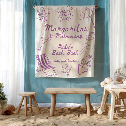 Pool Party and Beach Bachelorette Banner – Custom Bach Décor | #04