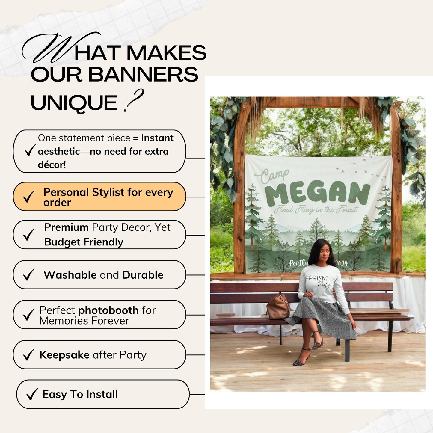 Camping Bachelorette Banner – Custom Bach Décor | #37