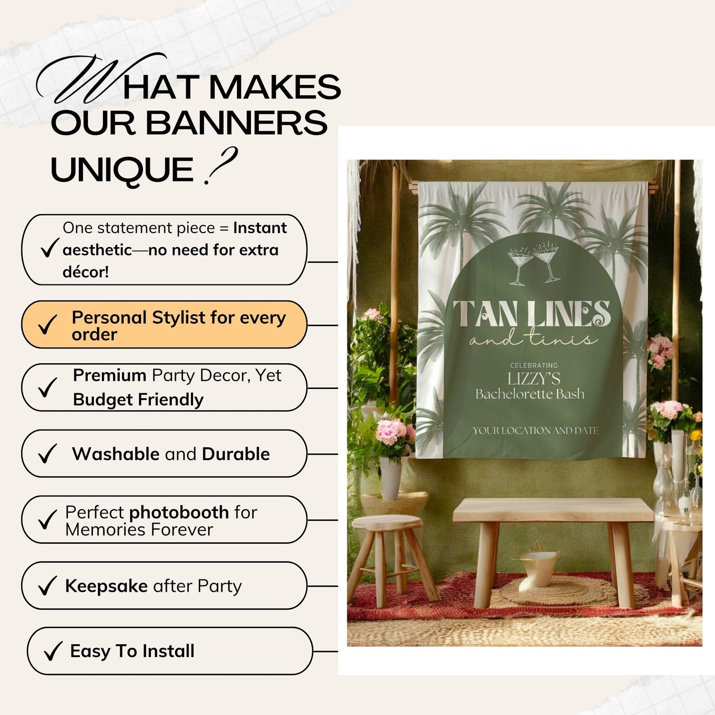 Tropical Bachelorette Sign – Custom Bach Décor | #05