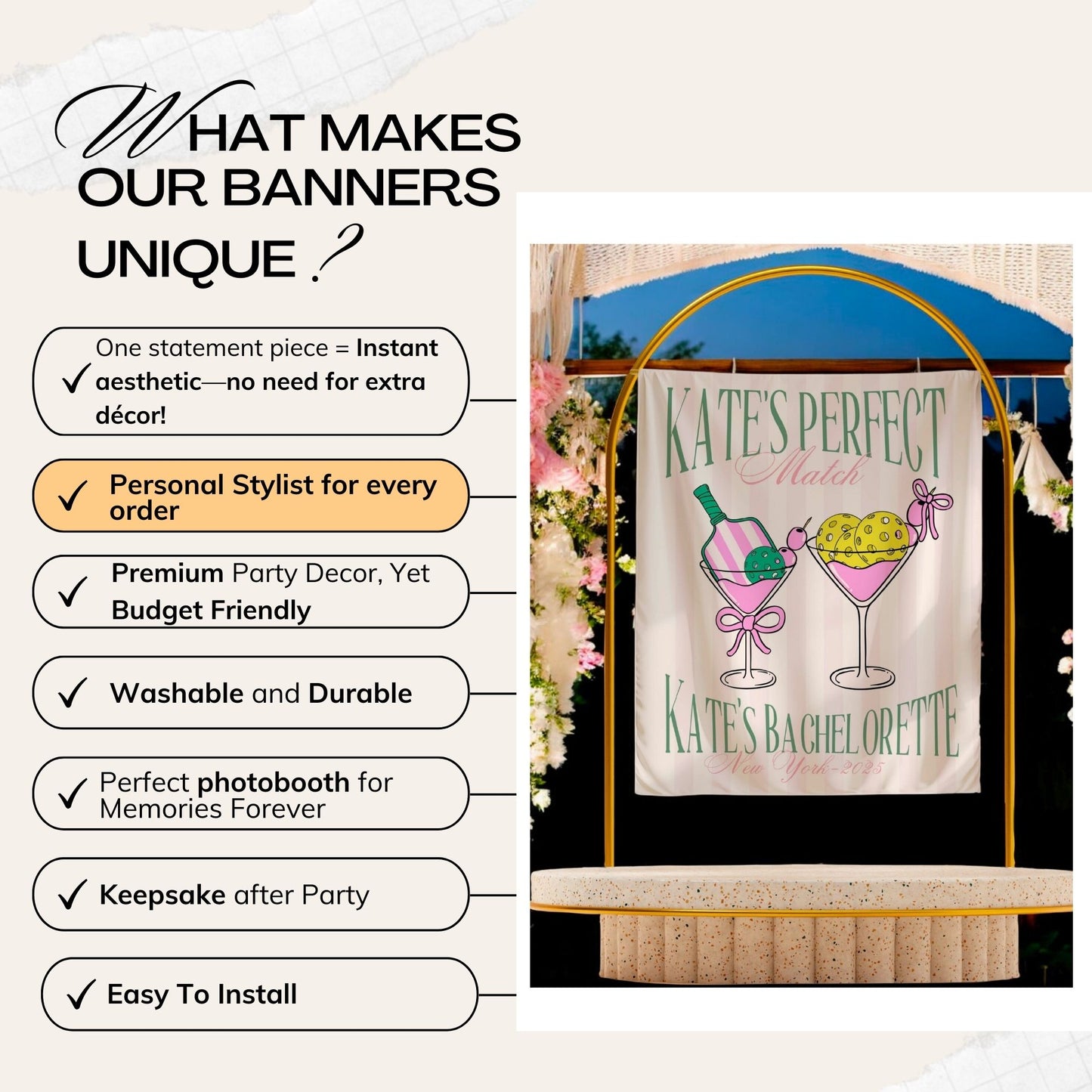 Pickleball Bachelorette Banner – Custom Bach Décor | #51