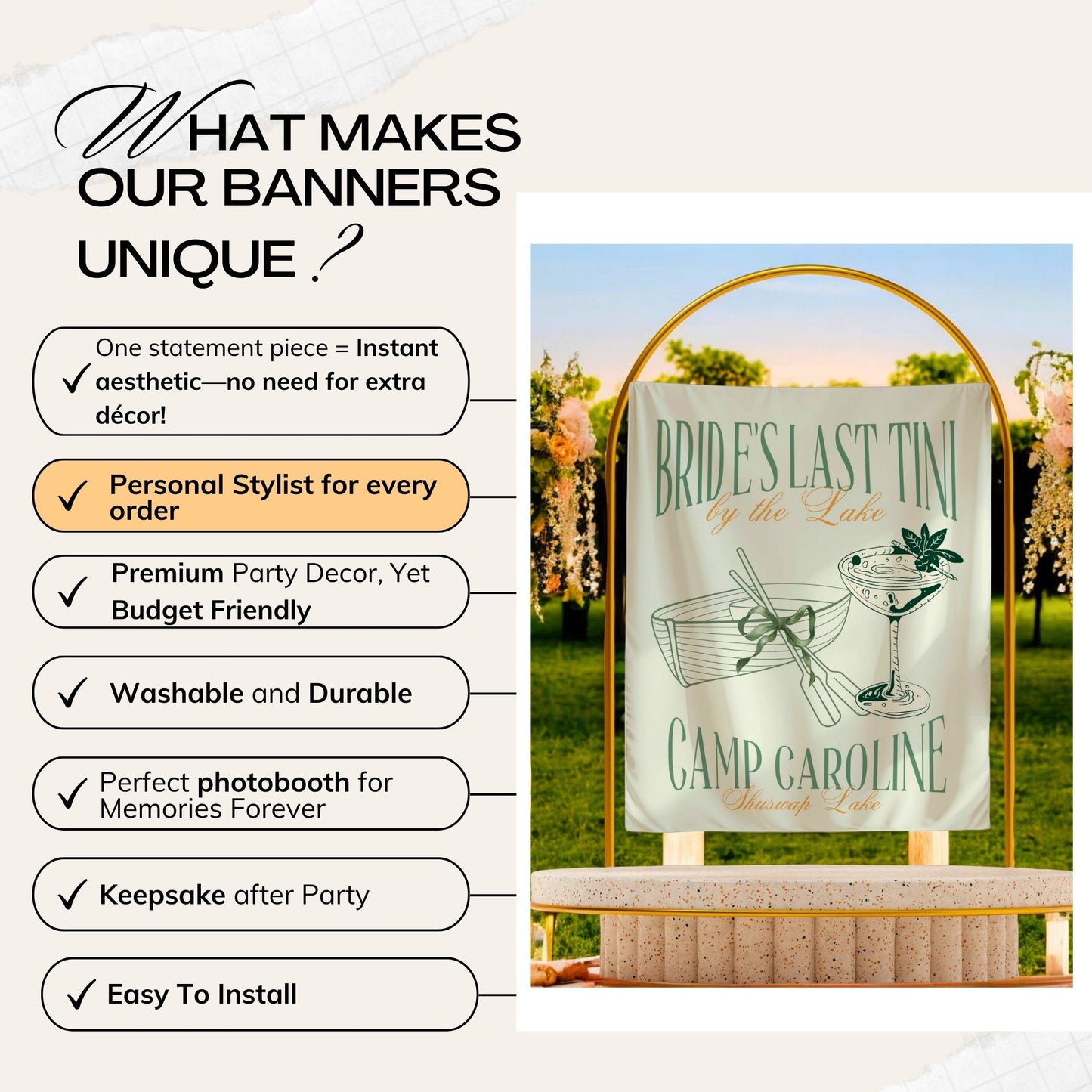 Lake Bachelorette Banner – Custom Bach Décor | #52