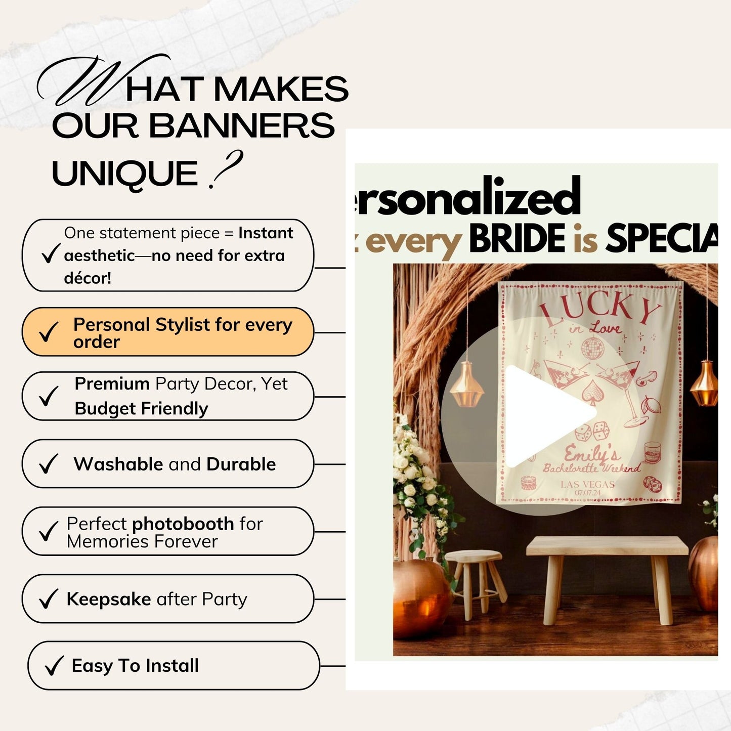 Casino Bachelorette Banner – Custom Bach Décor | #55