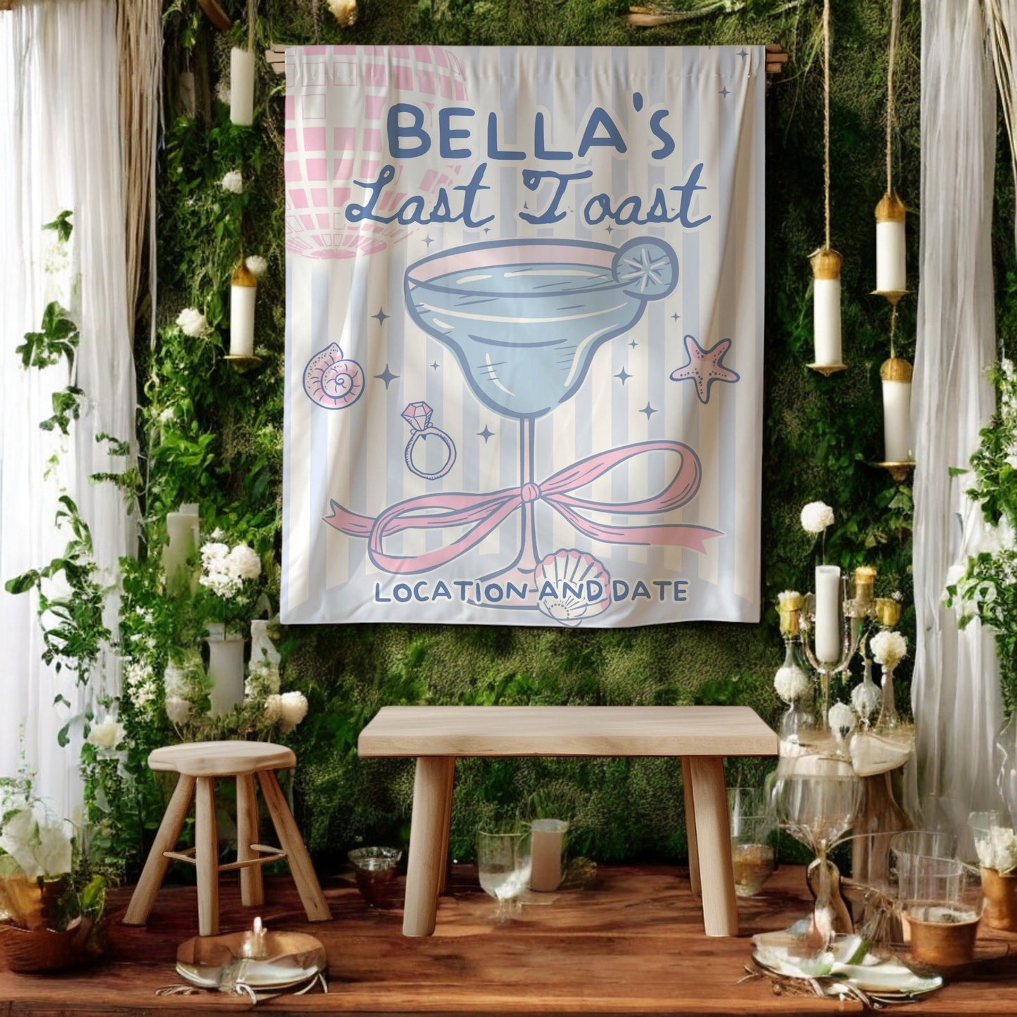Beach Cocktail Bachelorette Banner – Custom Bach Décor | #56