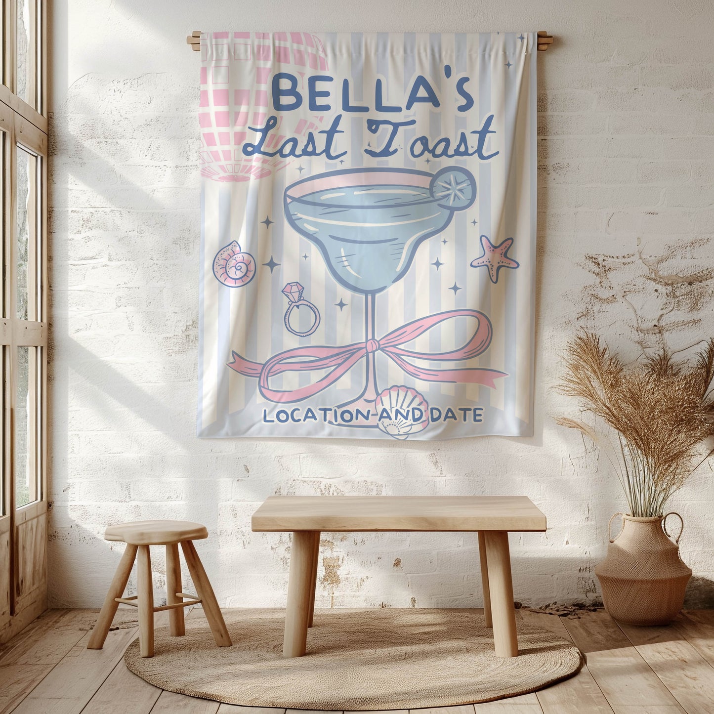 Beach Cocktail Bachelorette Banner – Custom Bach Décor | #56