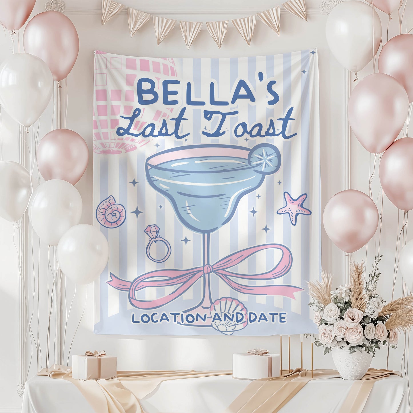 Beach Cocktail Bachelorette Banner – Custom Bach Décor | #56
