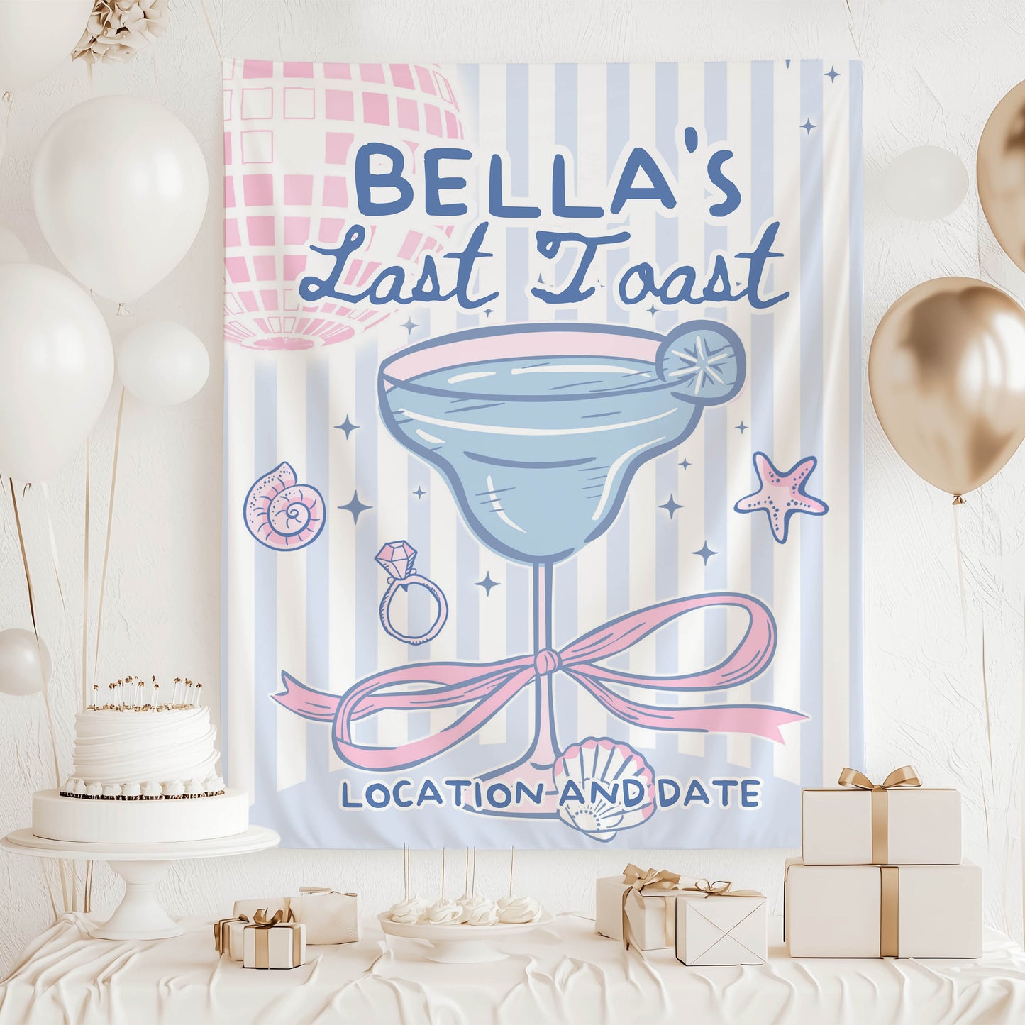 Beach Cocktail Bachelorette Banner – Custom Bach Décor | #56