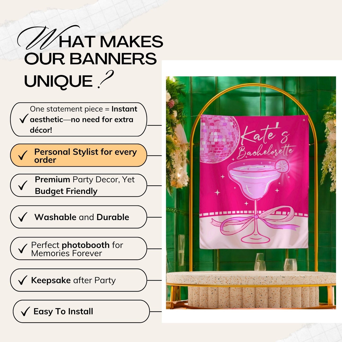 Disco Bachelorette Banner – Custom Bach Décor | #57