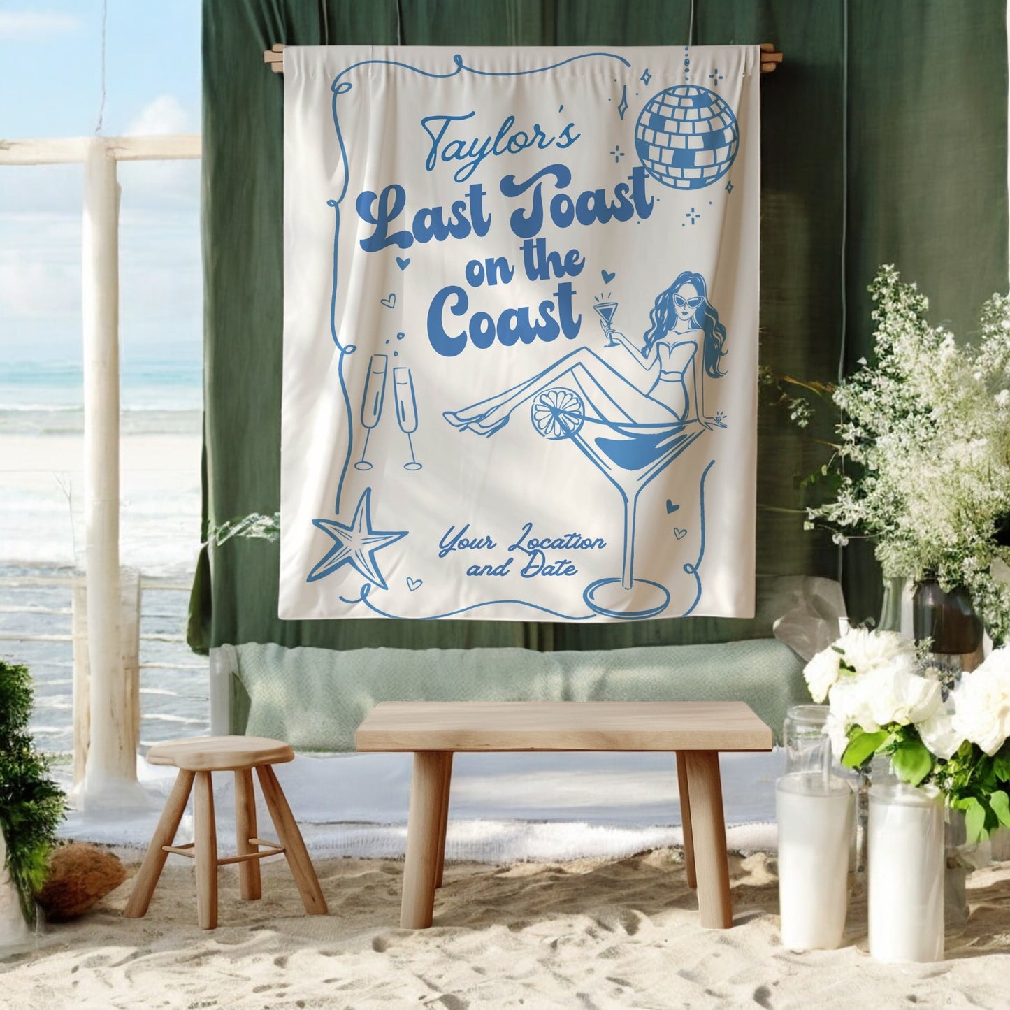 Beach Bachelorette Banner – Custom Bach Décor | #58