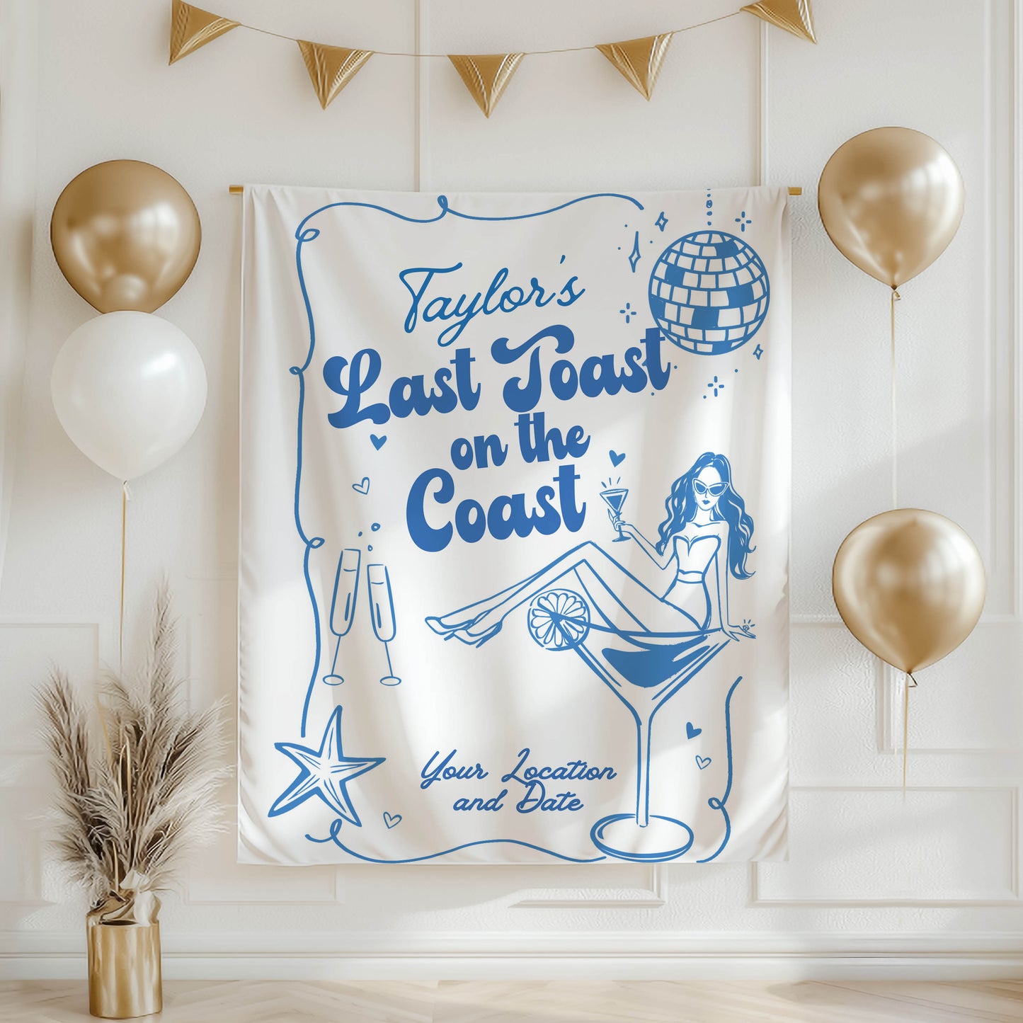 Beach Bachelorette Banner – Custom Bach Décor | #58