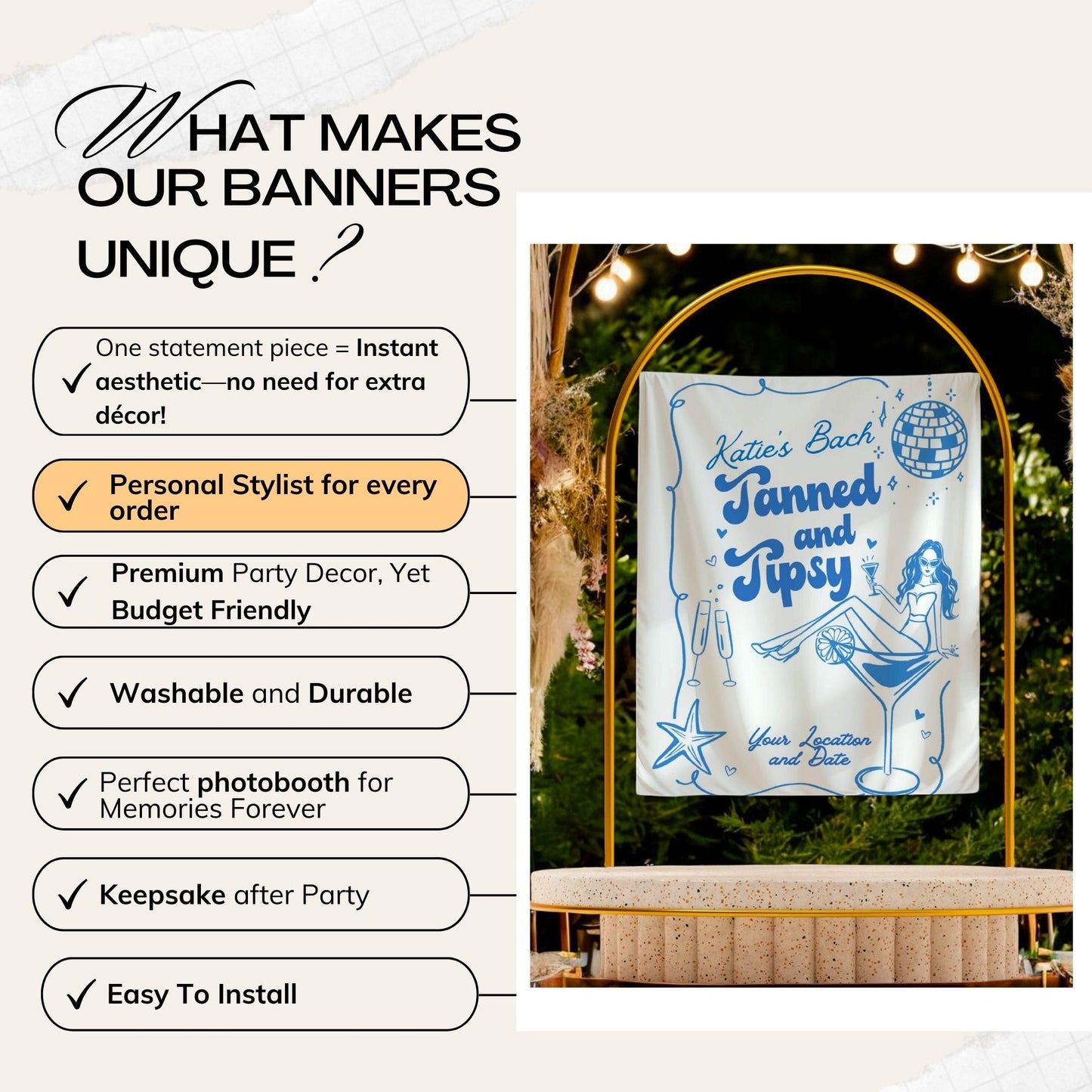 Beach Bachelorette Banner – Custom Bach Décor | #58