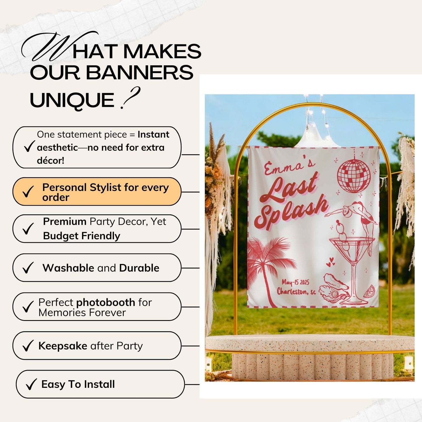Beach Bachelorette Banner – Custom Bach Décor | #59