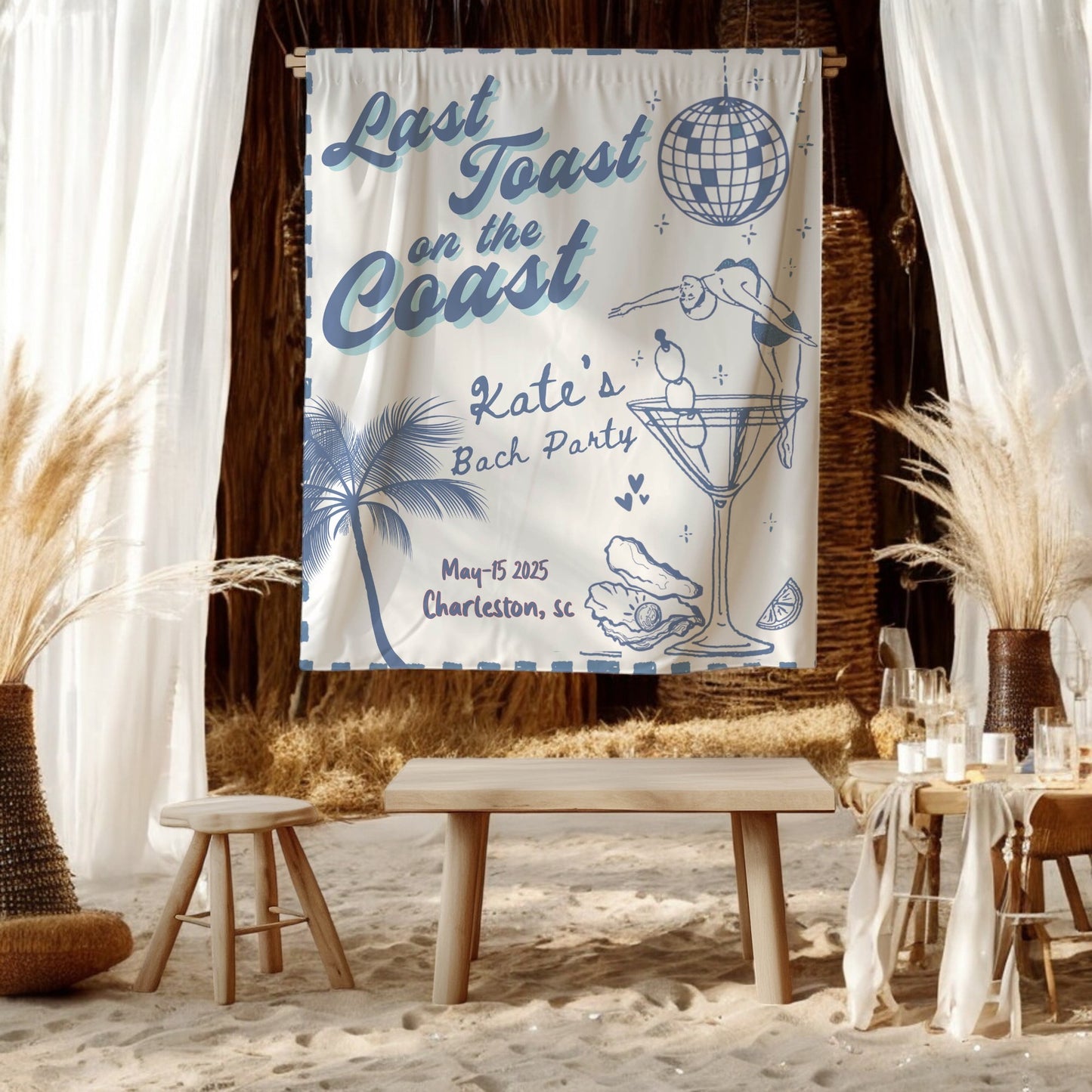 Beach Bachelorette Banner – Custom Bach Décor | #59