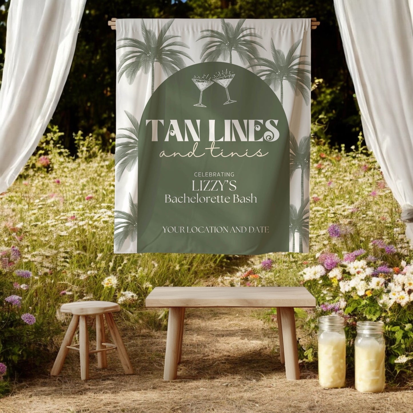 Tropical Bachelorette Sign – Custom Bach Décor | #05