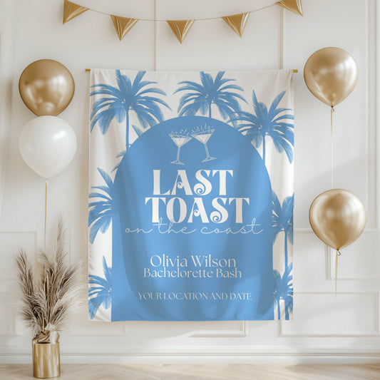 Tropical Bachelorette Banner – Custom Coastal Bach Sign, Beach Bachelorette Weekend Décor, Pool Party Bridal Celebration Banner.