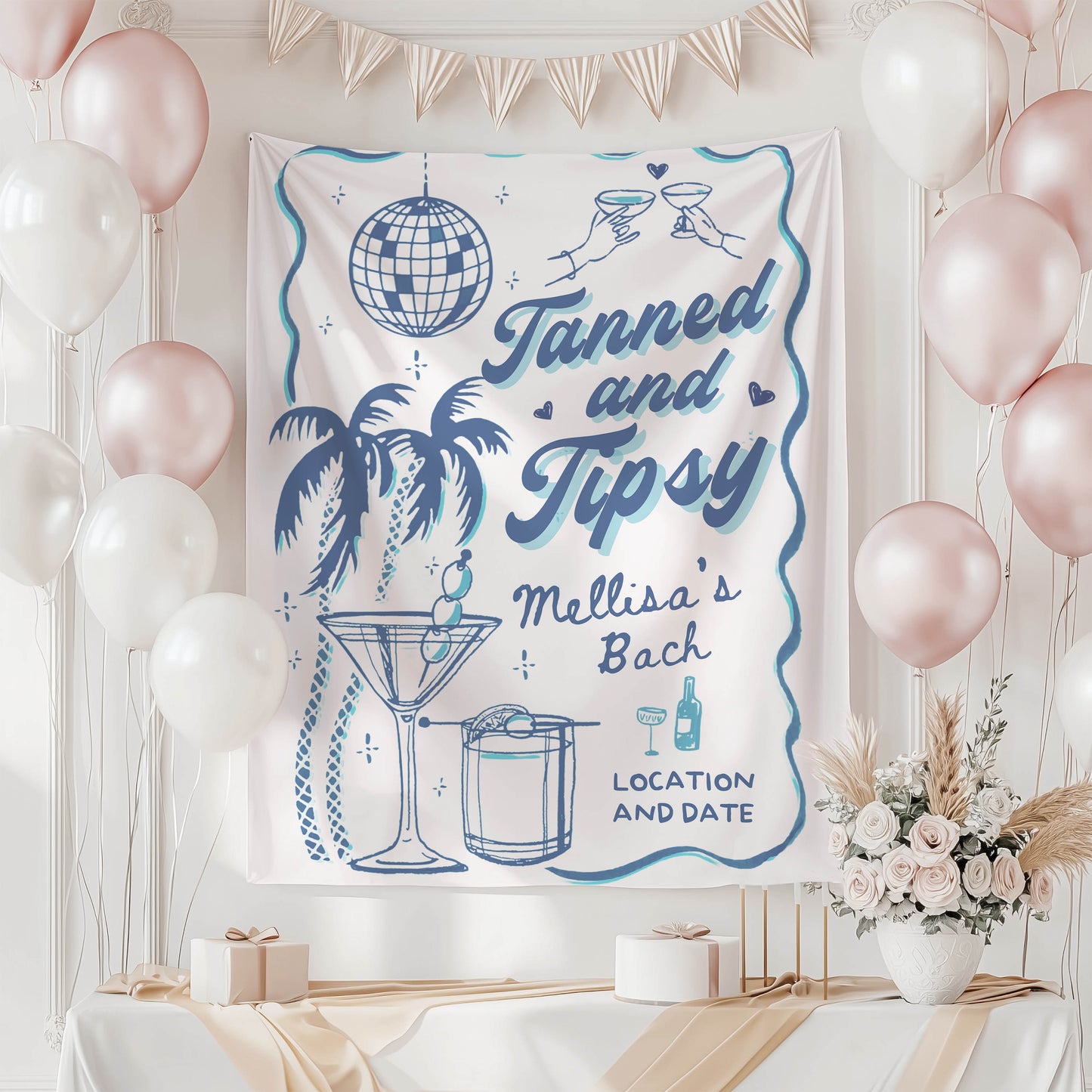 Coastal Bachelorette Banner – Custom Bach Décor | #60