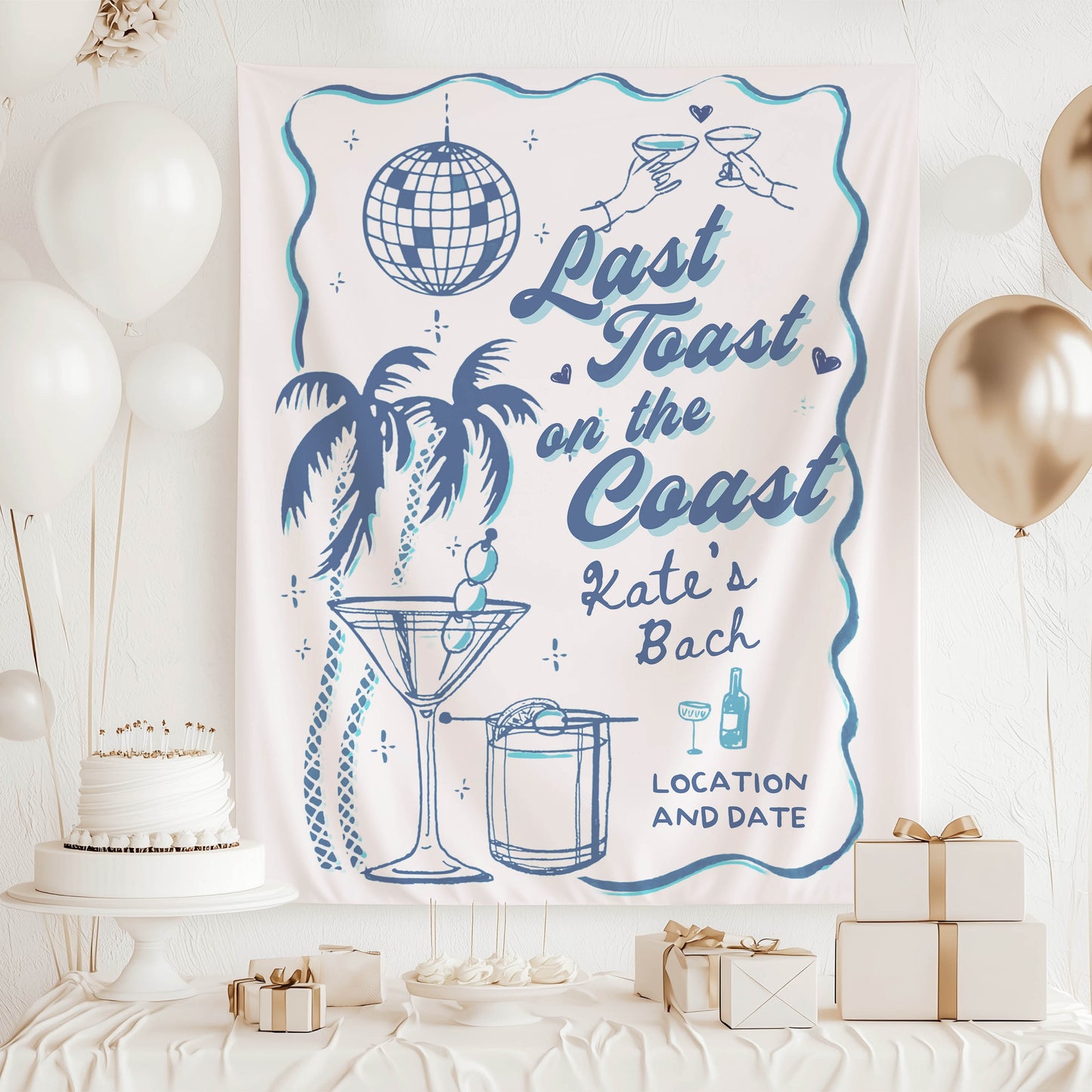 Coastal Bachelorette Banner – Custom Bach Décor | #60