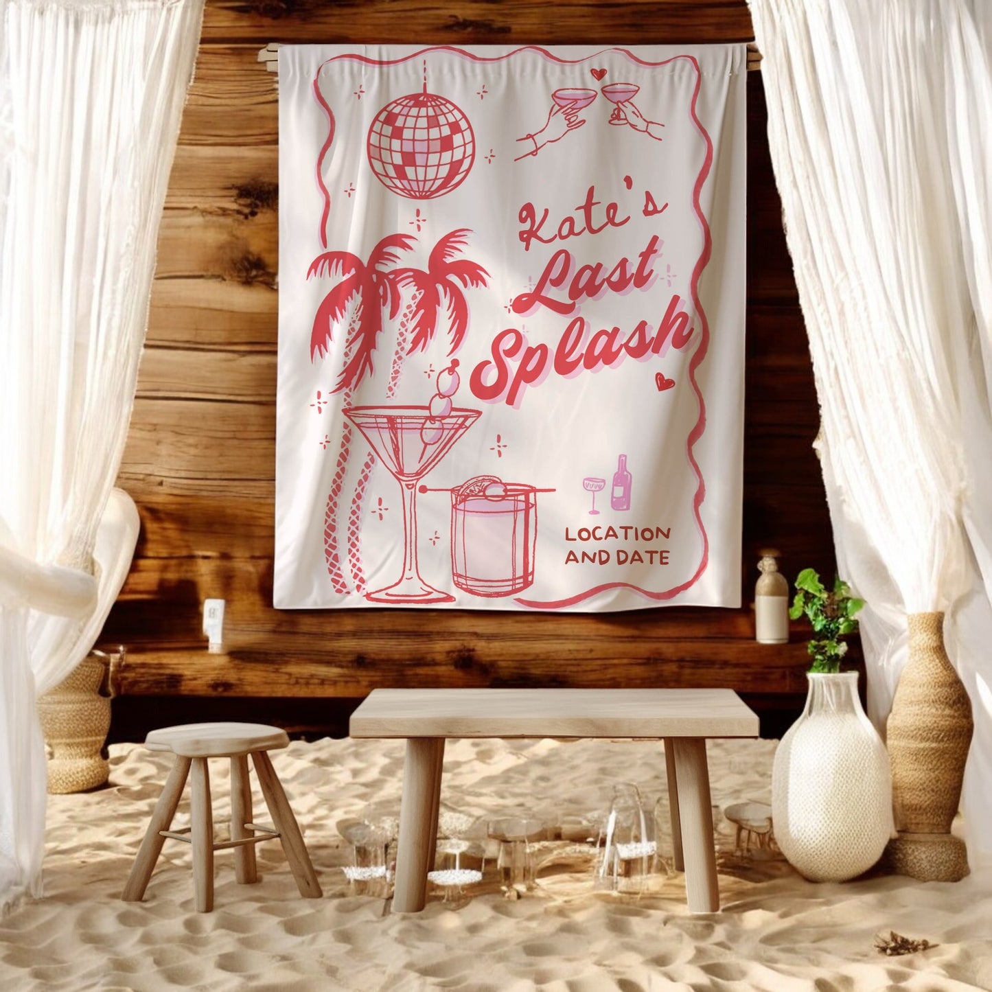 Coastal Bachelorette Banner – Custom Bach Décor | #60