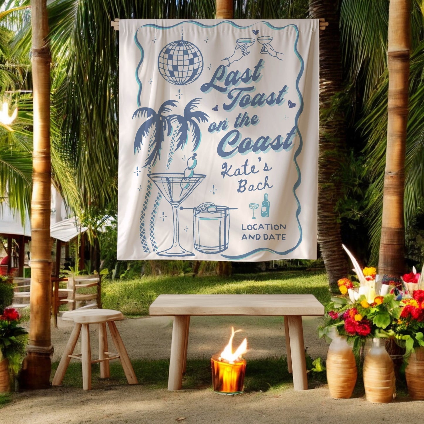 Coastal Bachelorette Banner – Custom Bach Décor | #60