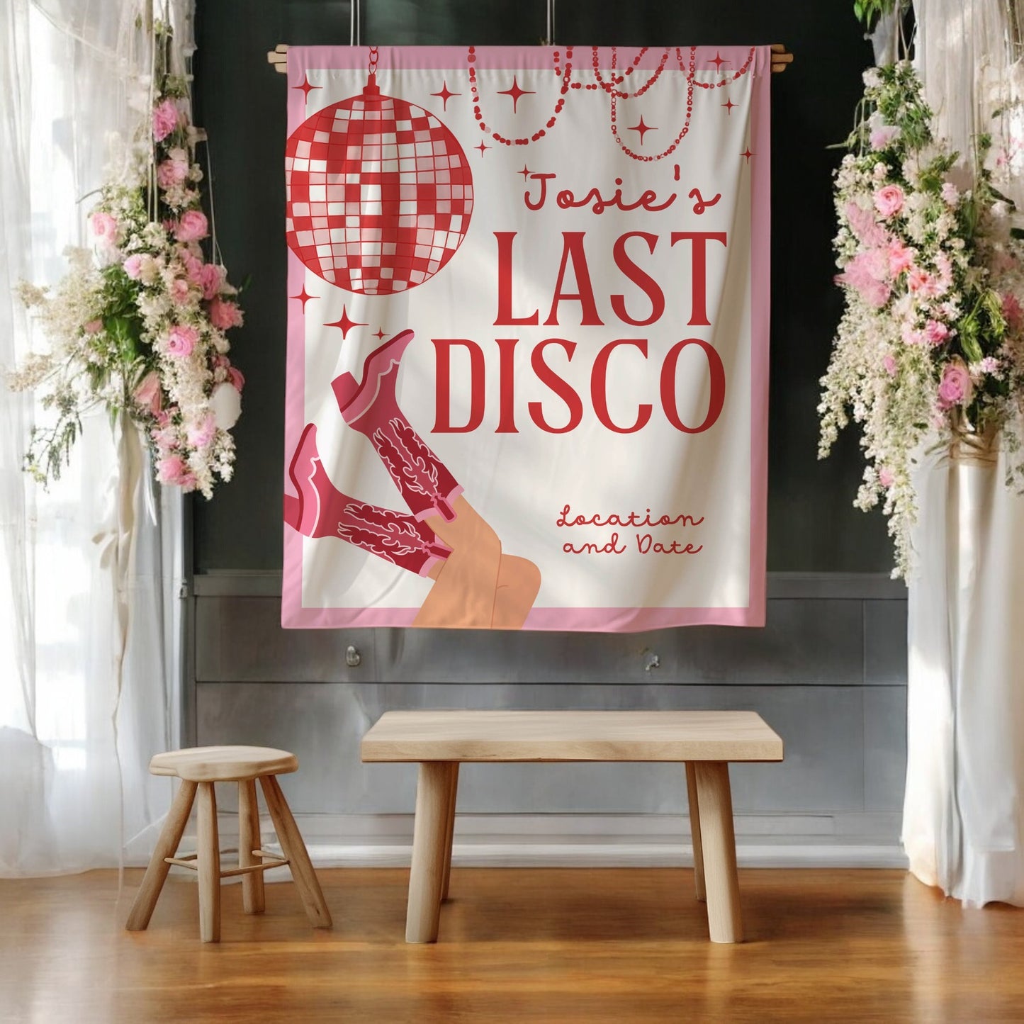 Disco Cowgirl Bachelorette Banner – Custom Bach Décor | #61