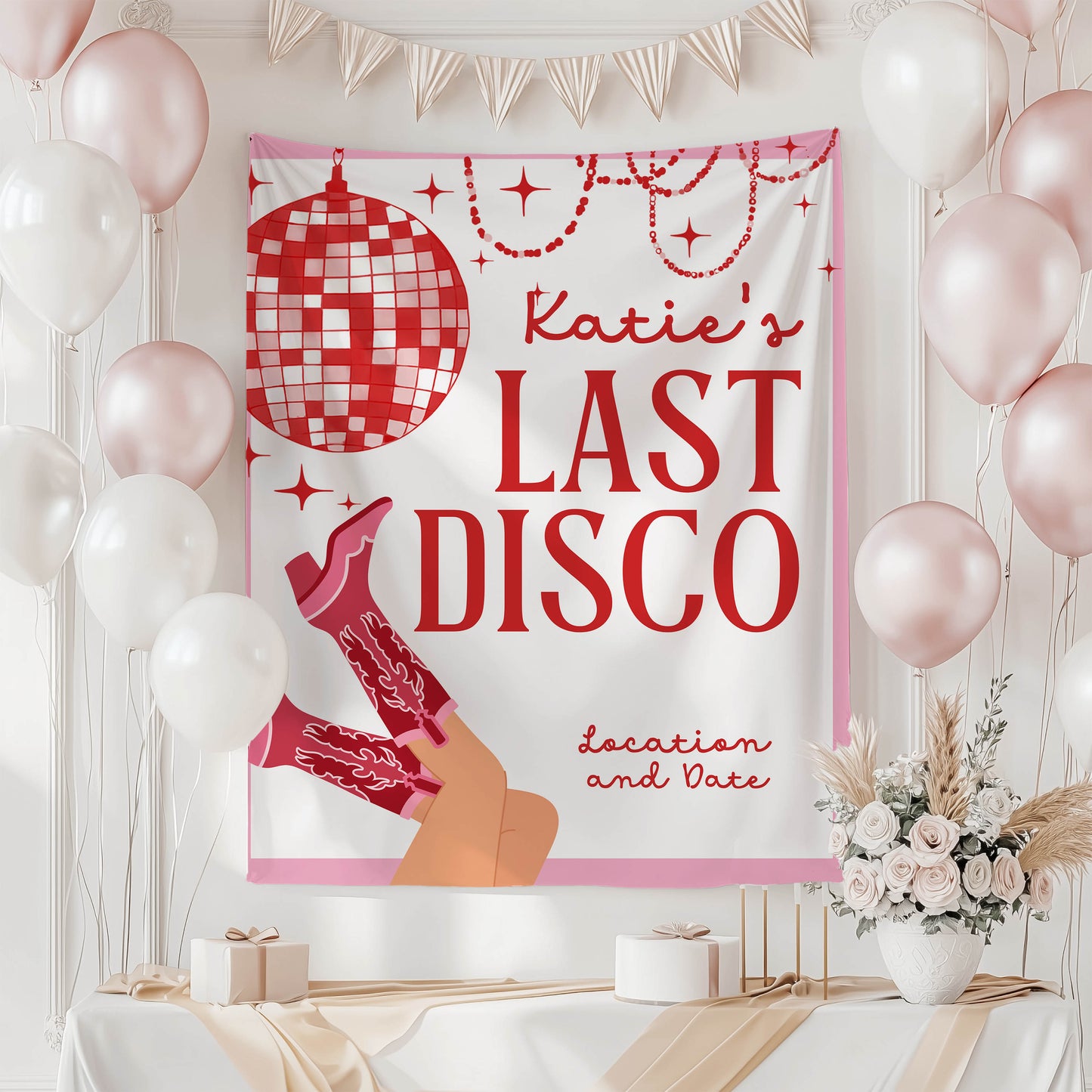 Disco Cowgirl Bachelorette Banner – Custom Bach Décor | #61