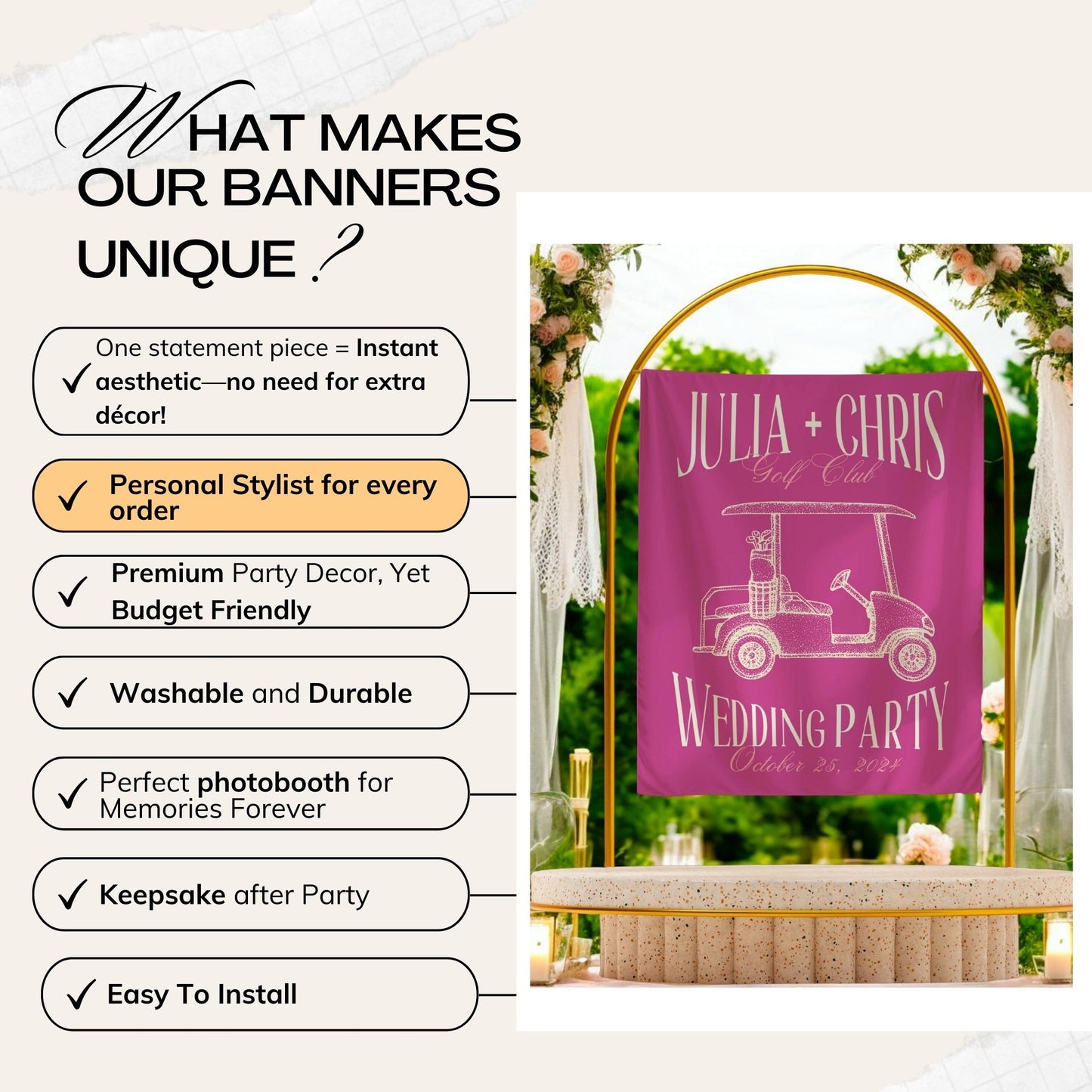 Golf Bachelorette Banner – Custom Bach Décor | #62