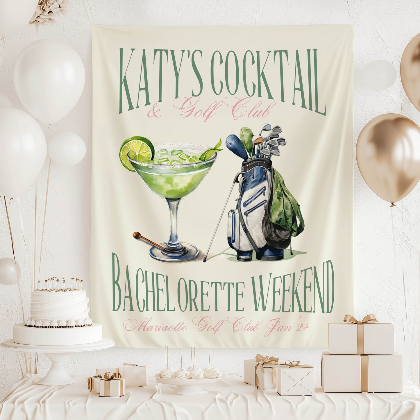 Golf Bachelorette Banner – Custom Bach Décor | #64
