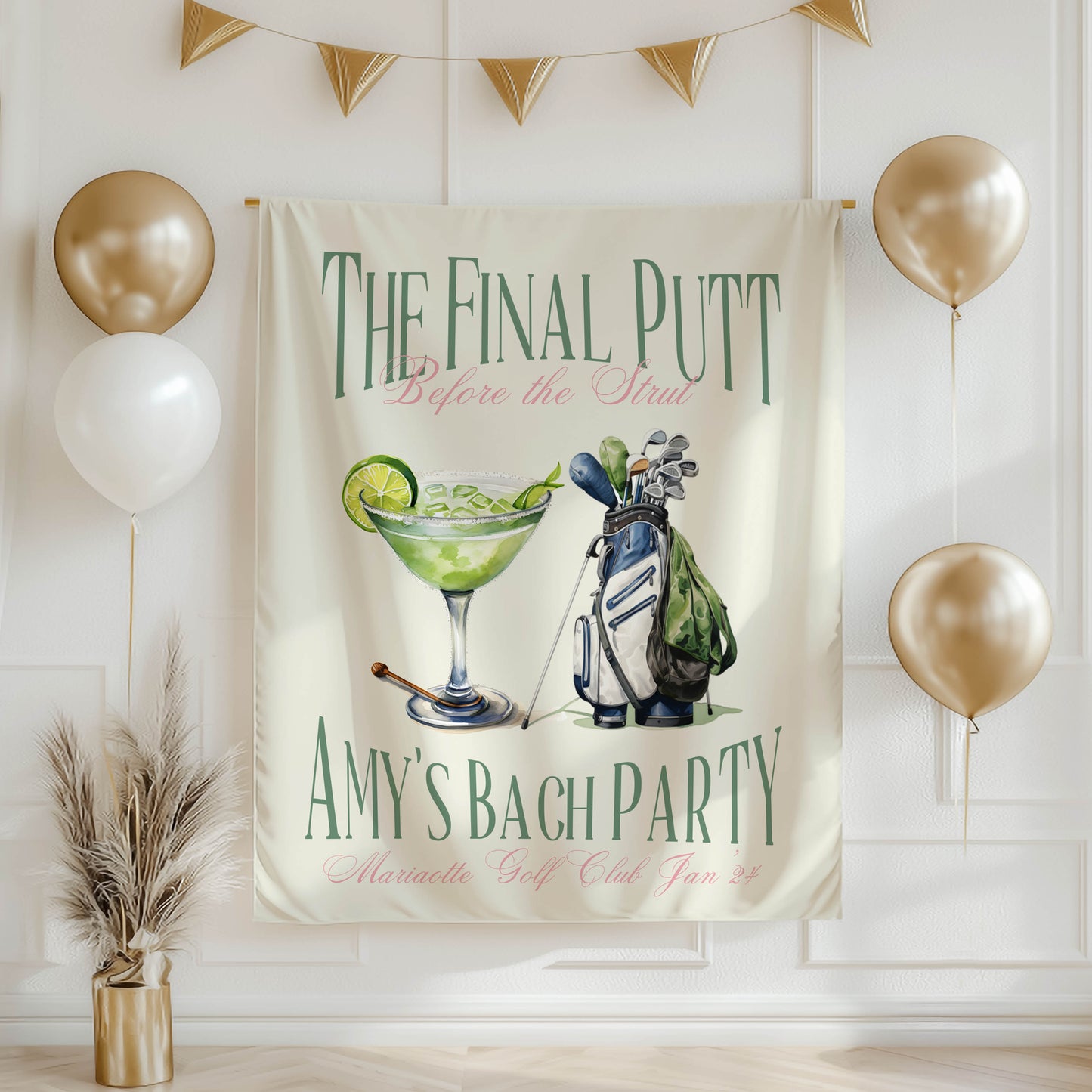 Golf Bachelorette Banner – Custom Bach Décor | #64