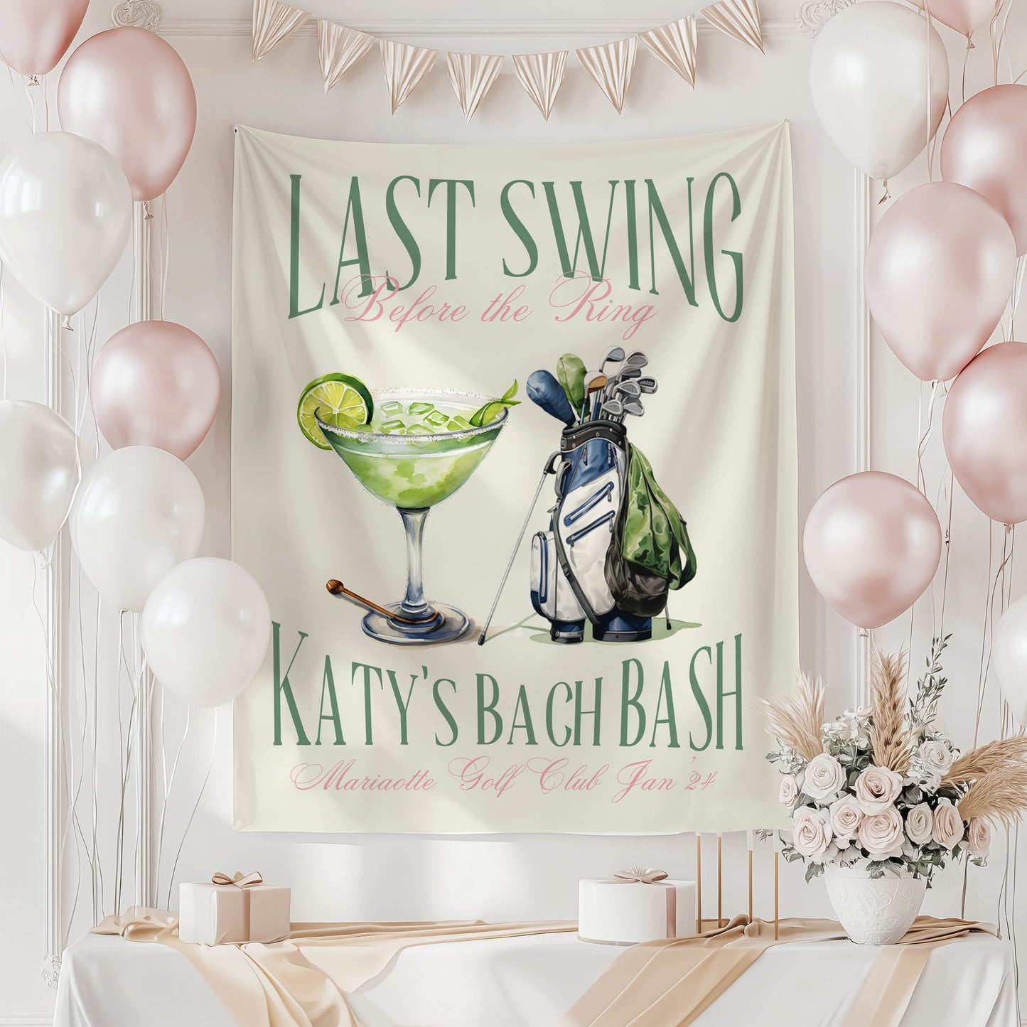 Golf Bachelorette Banner – Custom Bach Décor | #64
