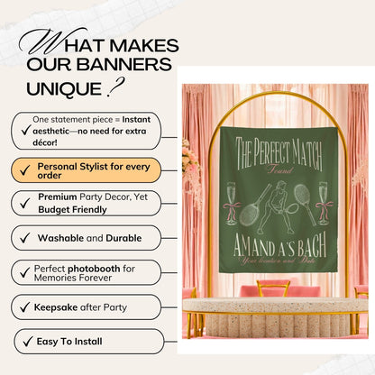 Tennis Bachelorette Banner – Custom Bach Décor | #66