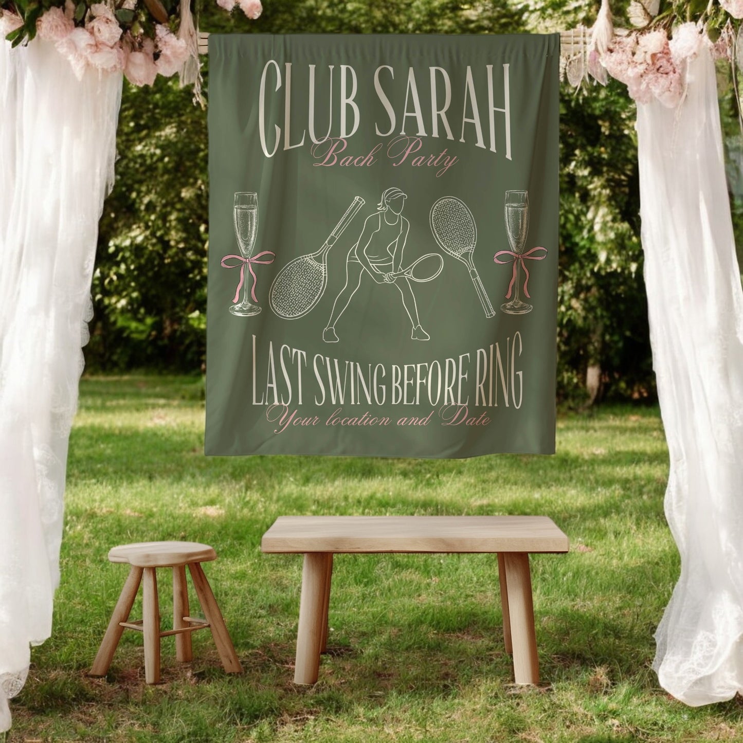Tennis Bachelorette Banner – Custom Bach Décor | #66