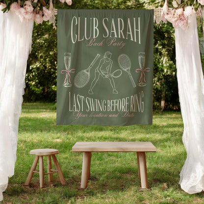 Tennis Bachelorette Banner – Custom Bach Décor | #66