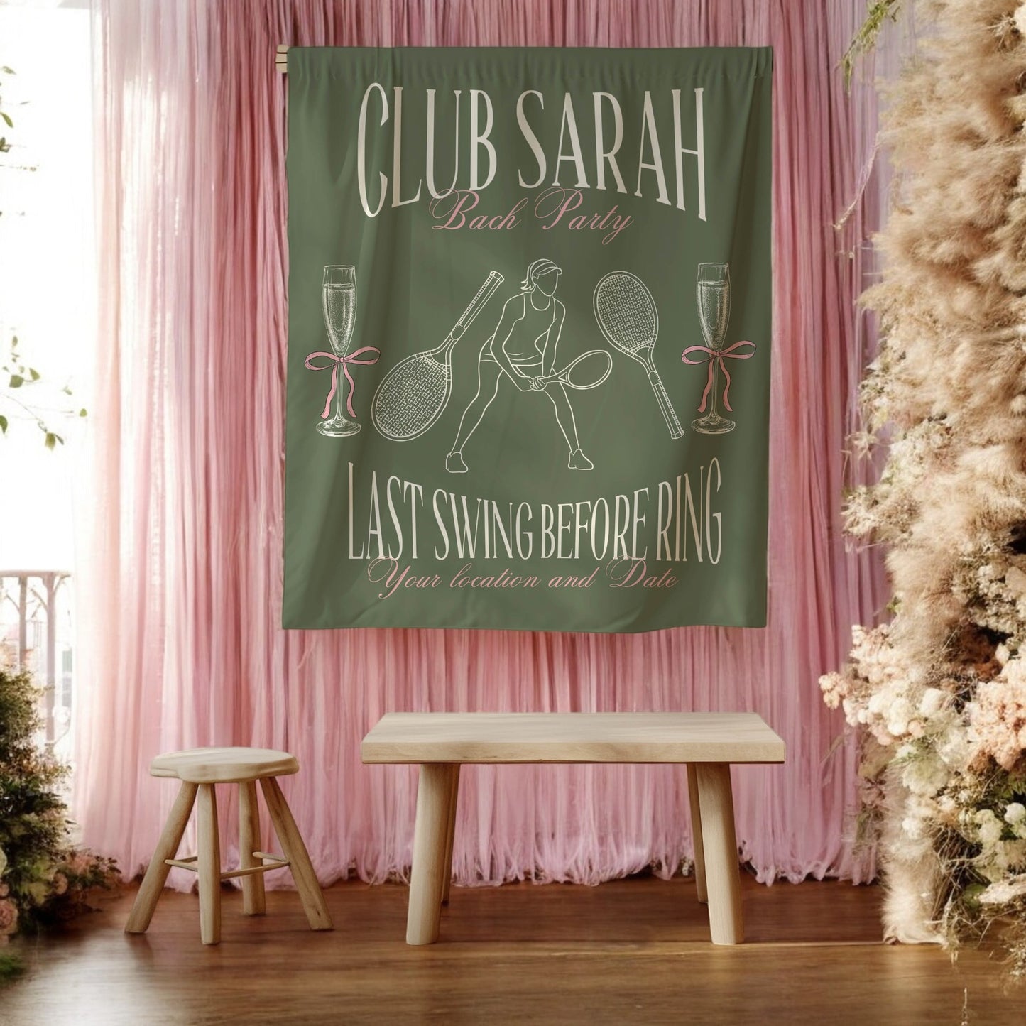 Tennis Bachelorette Banner – Custom Bach Décor | #66
