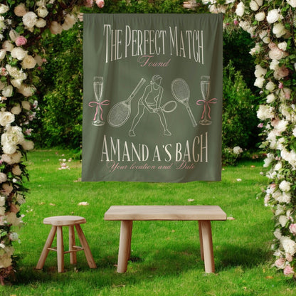 Tennis Bachelorette Banner – Custom Bach Decor for Match Day & Country Club Celebrations
