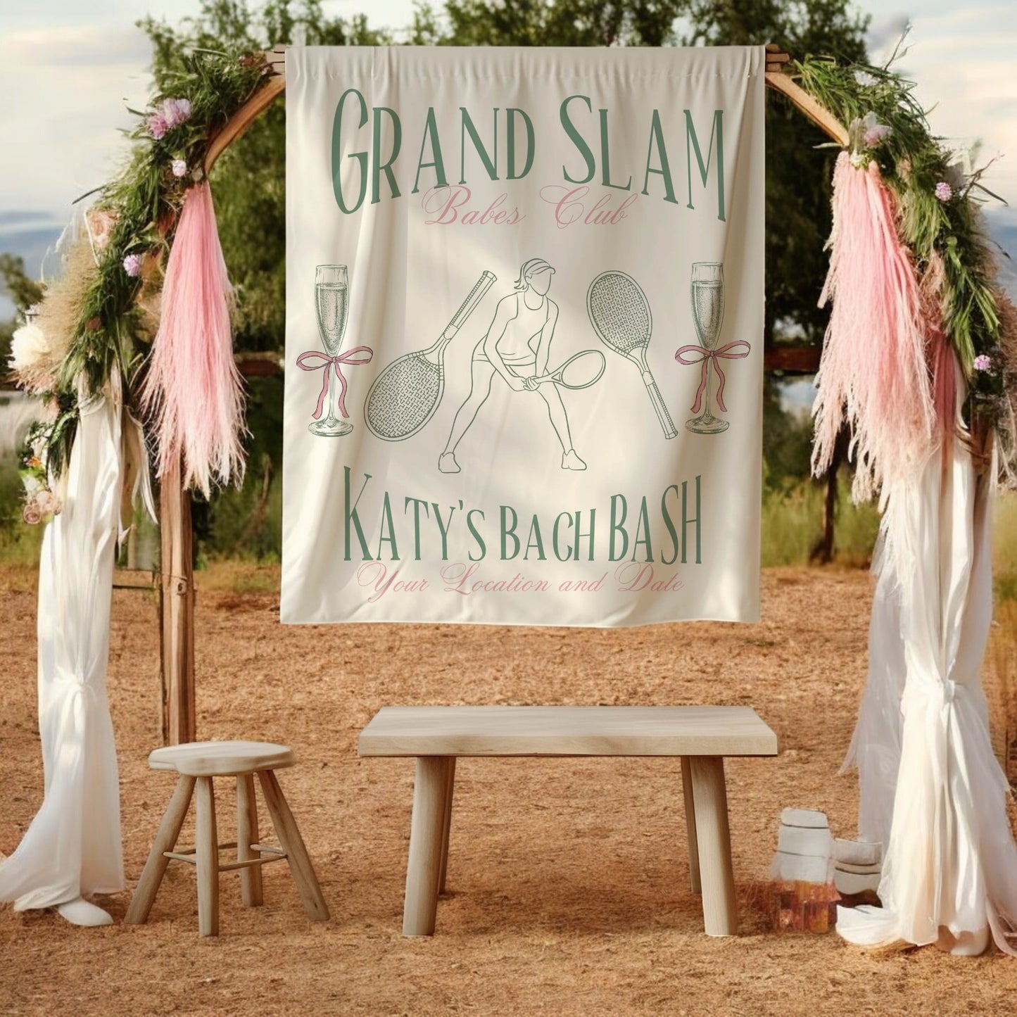 Tennis Bachelorette Banner – Custom Bach Décor | #66