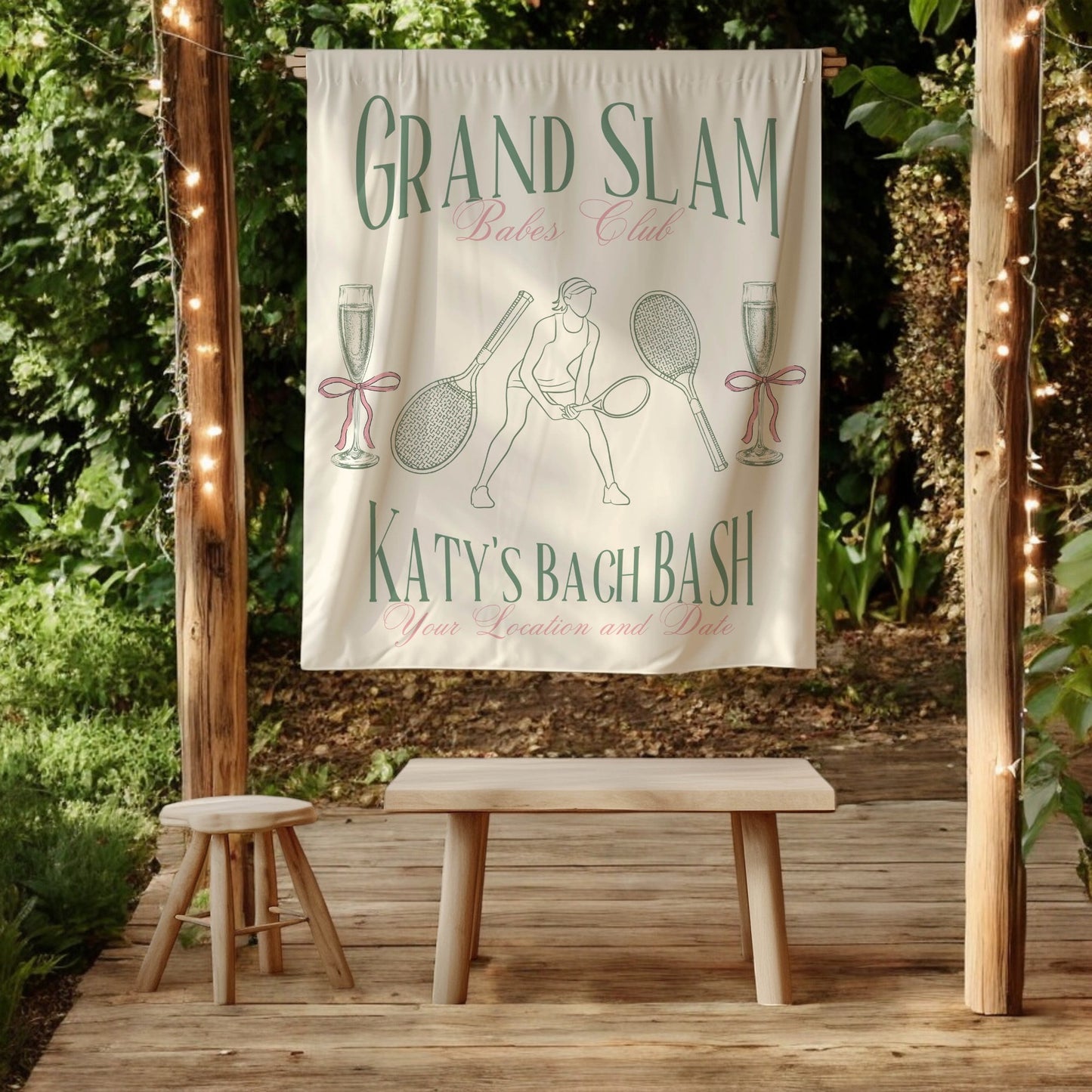 Tennis Bachelorette Banner – Custom Bach Décor | #66