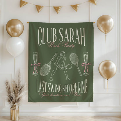 Tennis Bachelorette Banner – Custom Bach Décor | #66
