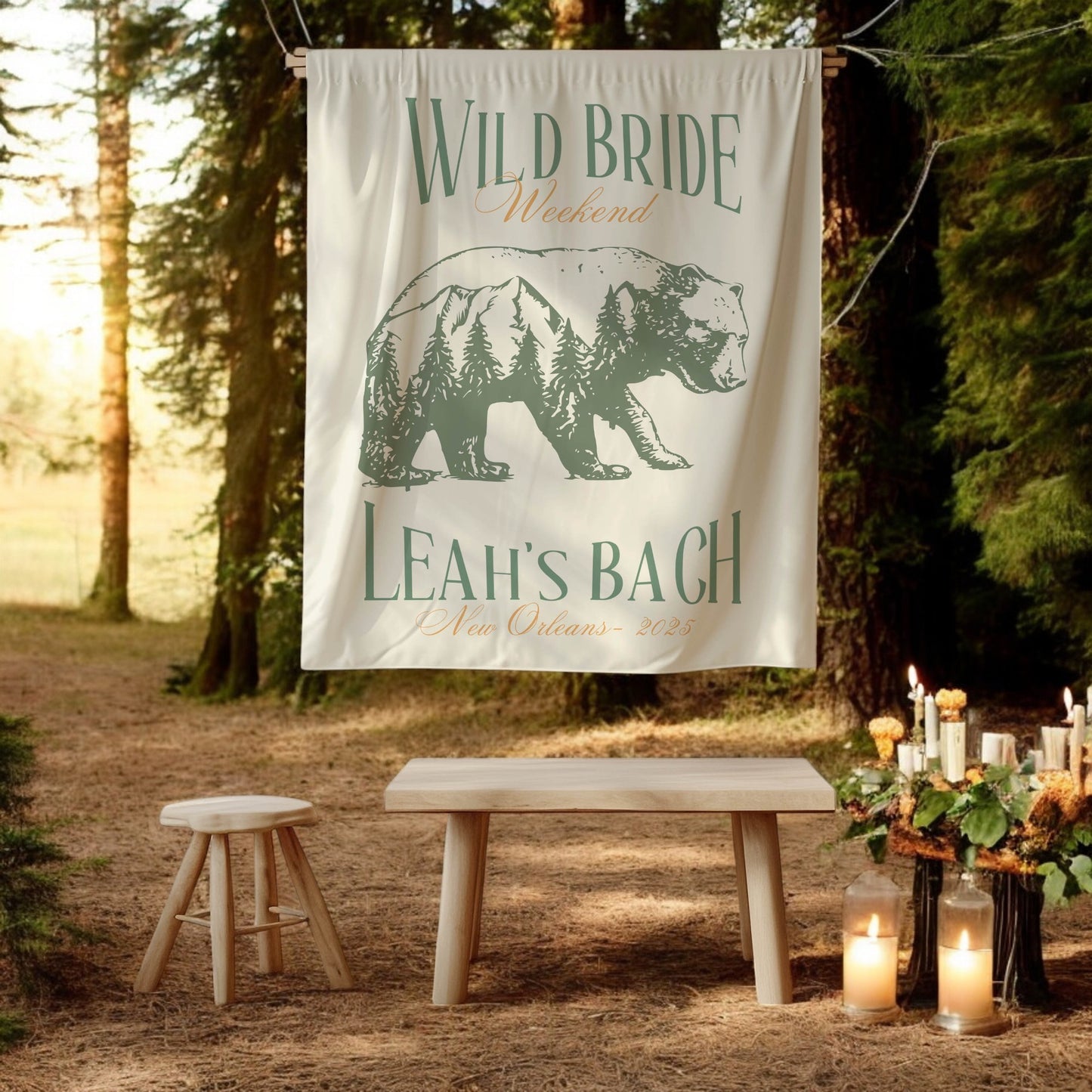 Camp & Hiking Bachelorette Banner – Custom Bach Décor | #67