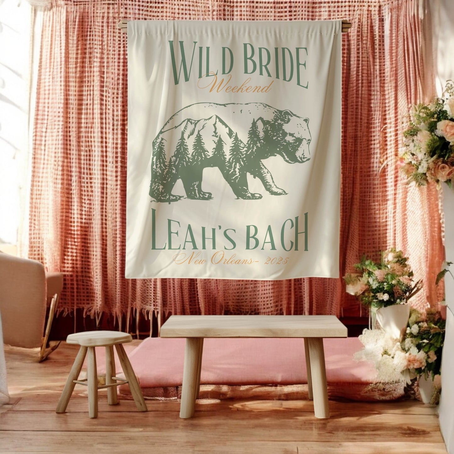 Camp & Hiking Bachelorette Banner – Custom Bach Décor | #67
